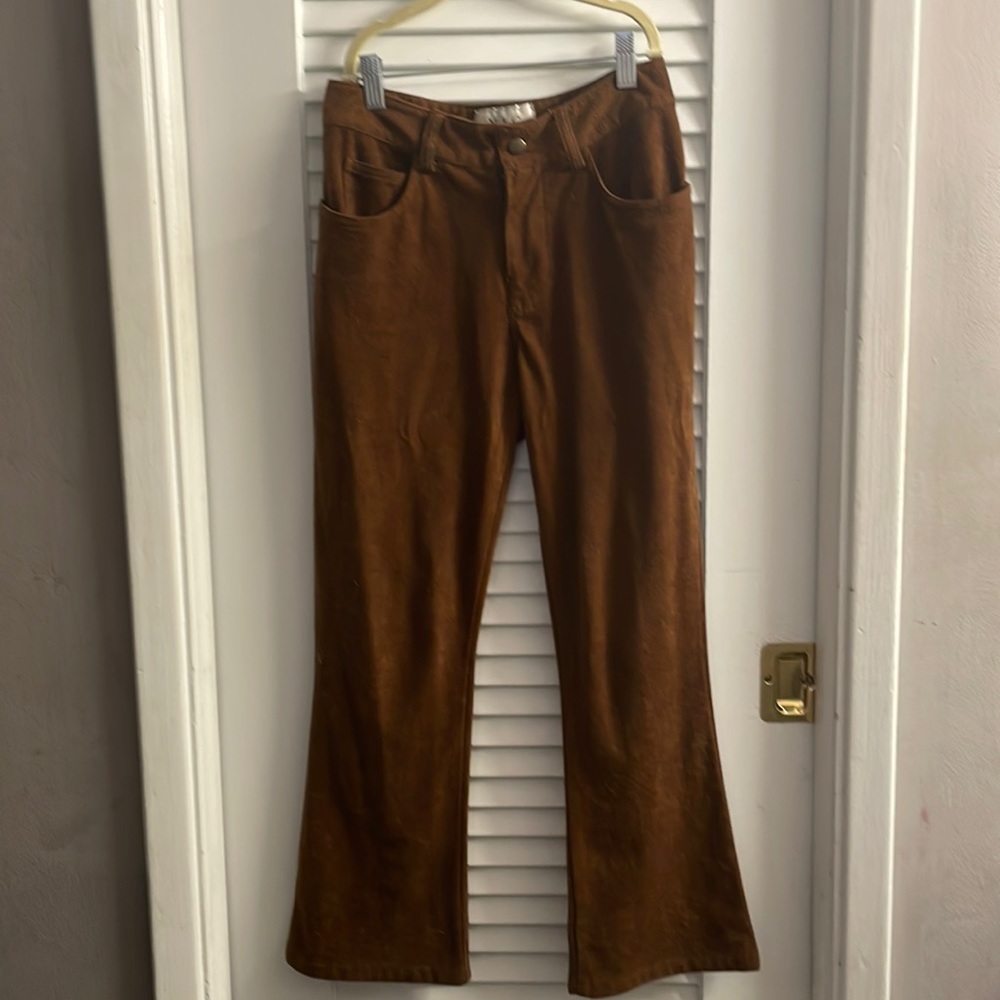VIC Vintage/90’s Brown Lightweight Velvety Pants.LowRise 9”.12”waist.25”Inseam